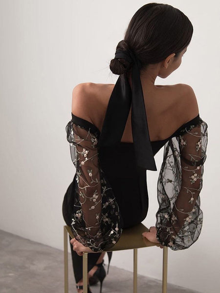 Irvingwad Black Stitching Retro Hepburn Style French Dress