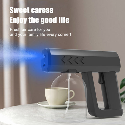 Irvingwad Indoor Wireless Alcohol Handheld Blue Light Atomizing Disinfection Gun